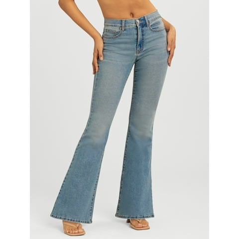 Women's and Women's Plus Daisy Fitted Flare Jeans, 30.5", 32.5", and 34.5" Inseams, Sizes 2-26W
