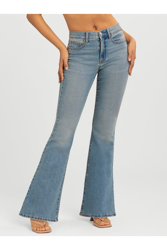 Women's and Women's Plus Daisy Fitted Flare Jeans, 30.5", 32.5", and 34.5" Inseams, Sizes 2-26W