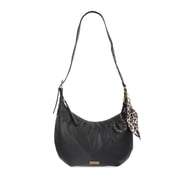 Women's Daphne Faux Leather Hobo Handbag, Meteorite Black