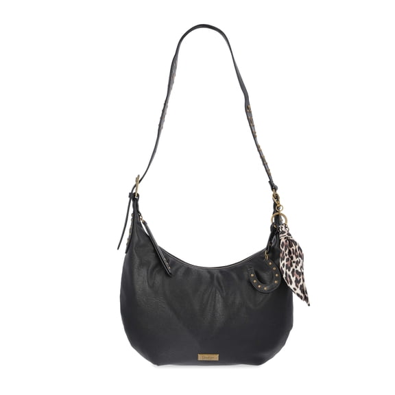 Jessica Simpson Women's Daphne Faux Leather Hobo Handbag, Meteorite Black