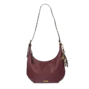 Women's Daphne Faux Leather Hobo Handbag, Pinot Noir