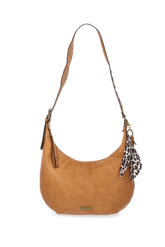 Women's Daphne Faux Leather Hobo Handbag, Wheat