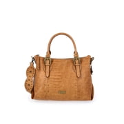 Jessica Simpson Womens Daphne Studded Satchel Handbag, Wheat