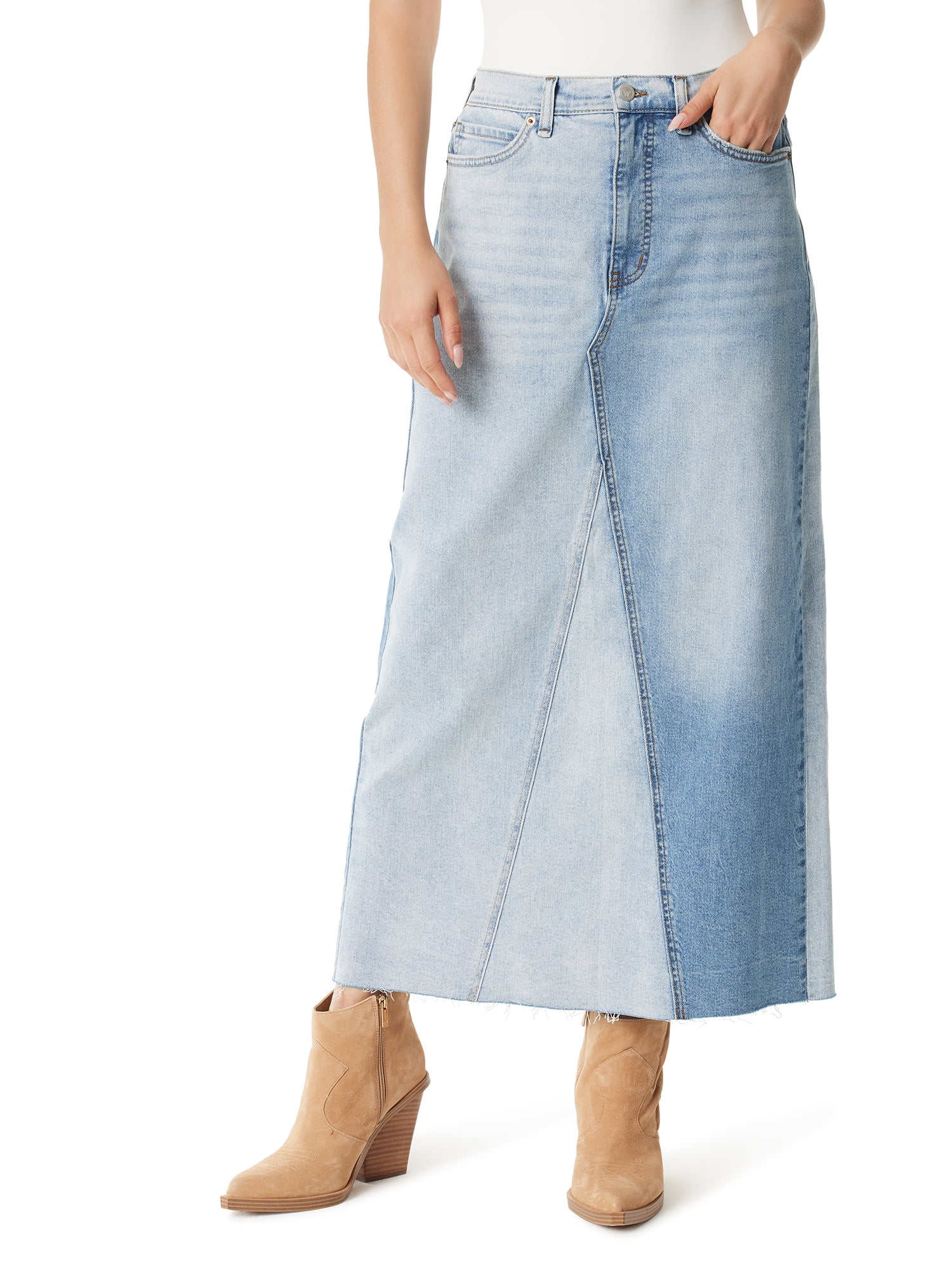 Jessica Simpson Women's and Women's Plus Denim Maxi Skirt Jessica Simpson Women's and Women's Plus Denim Maxi Skirt