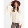 thumbnail image 1 of Jessica Simpson Women's Elaine Ruffle Blouse with Long Sleeves, Sizes XS-XL, 1 of 7
