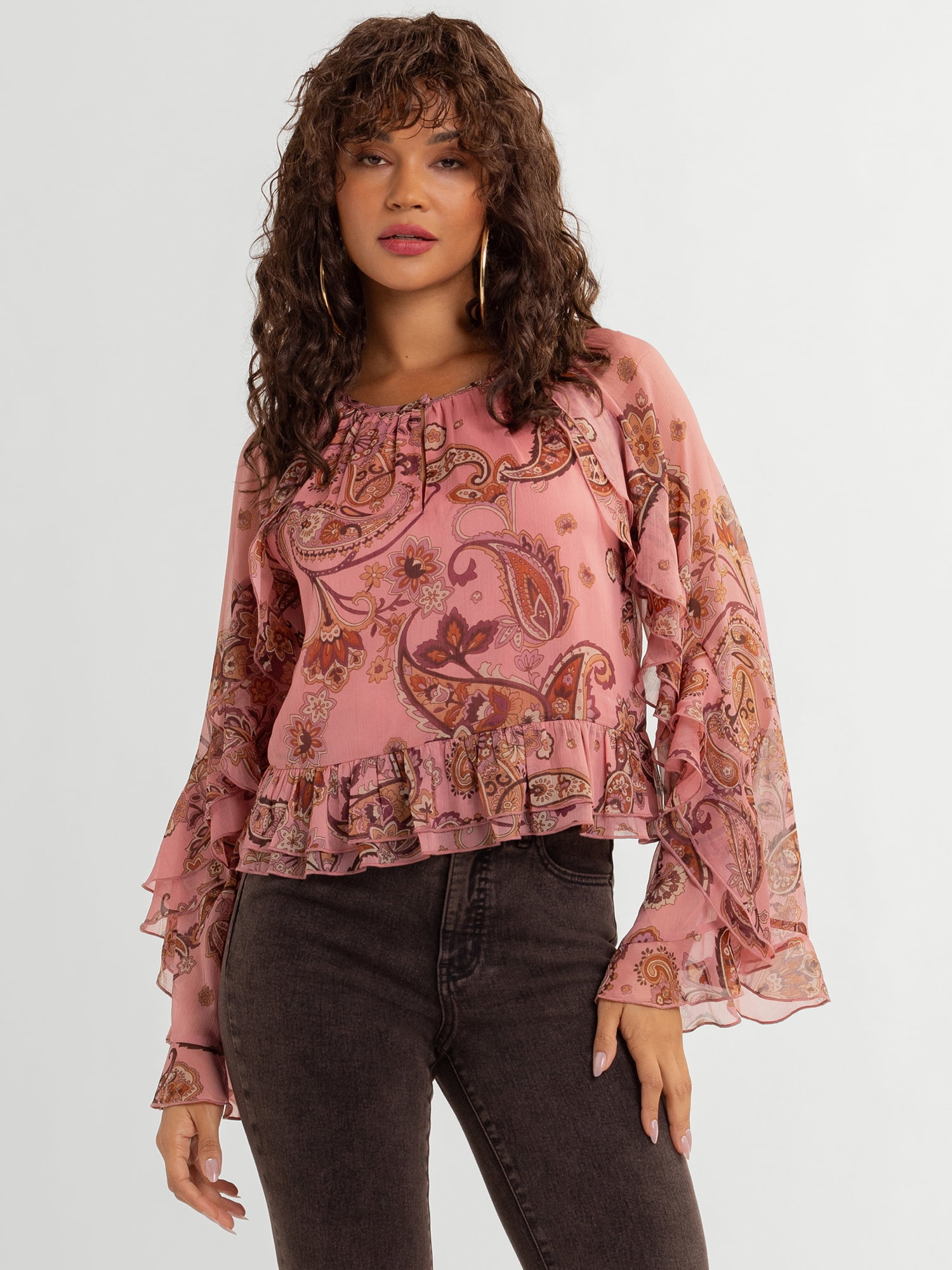 Jessica Simpson Women's Ella Ruffle Top, Sizes XS-XL