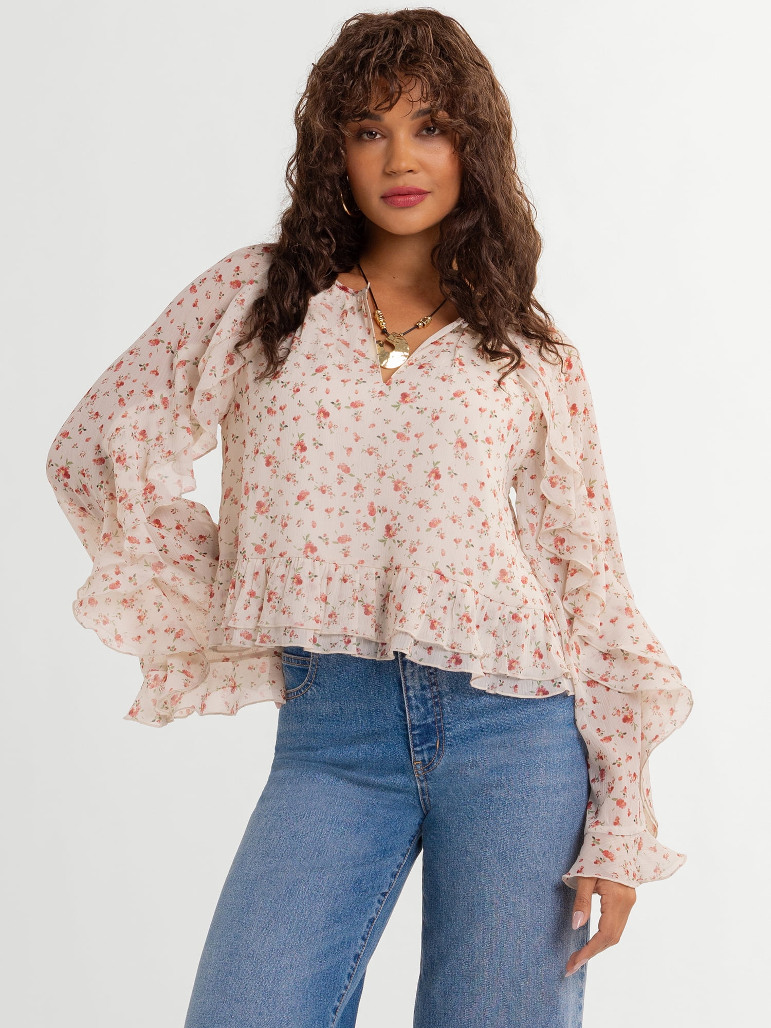 Jessica Simpson Women's Ella Ruffle Top, Sizes XS-XL