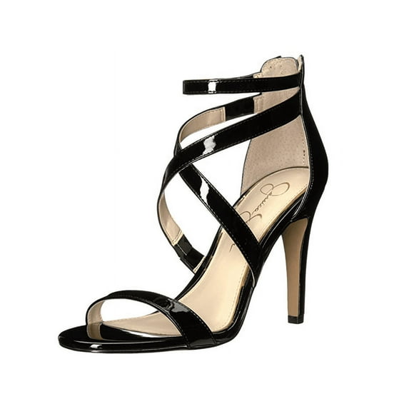 Jessica Simpson Women's Ellenie Heeled Sandal, Black Patent