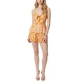 thumbnail image 1 of Jessica Simpson Womens Emerson Cotton Tie Neck Top Palm Bliss - Sunflower Jungl XS, 1 of 3