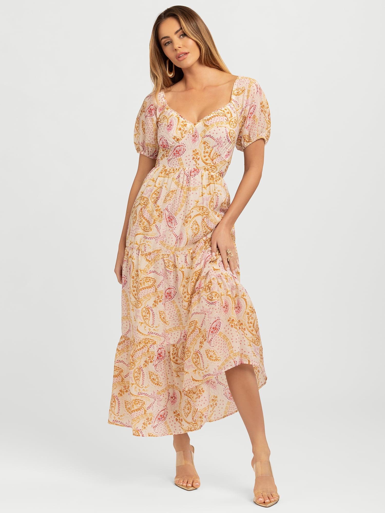 Jessica Simpson Emmory Tiered Maxi Dress – Flowy & Feminine