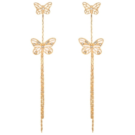 Jessica Simpson Women's Butterfly Drop Earrings, Goldtone