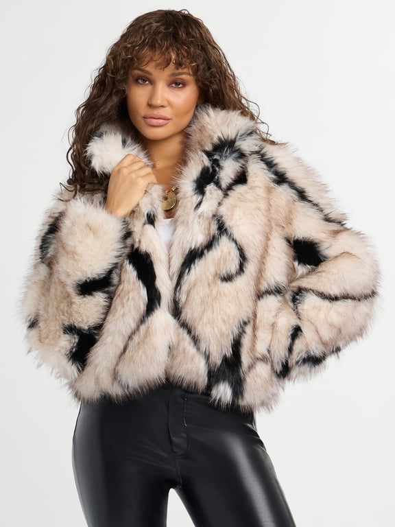 Women's Faux Fur Chubby Jacket, Sizes XS-XL