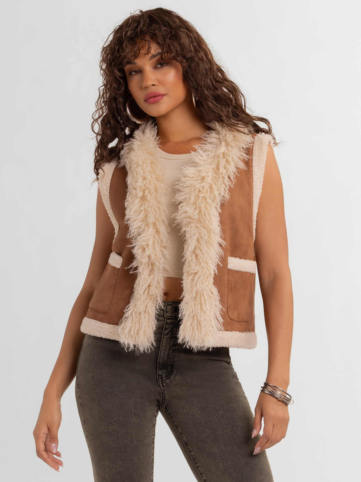 Jessica Simpson Women's Faux Shearling Vest, Sizes XS-XL