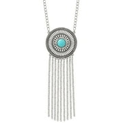 Jessica Simpson Women's Faux Turquoise Circle Necklace