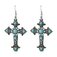 thumbnail image 1 of Jessica Simpson Women's Faux Turquoise Cross Earrings, 1 of 5