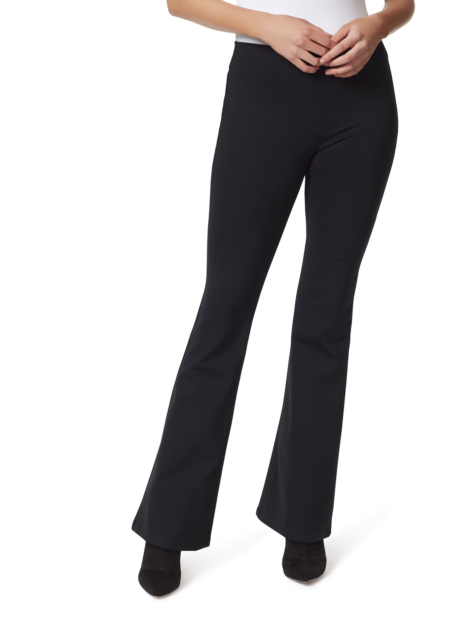 DKNY Women's Front Slip Pull-On Ponte Pants Black Size Medium