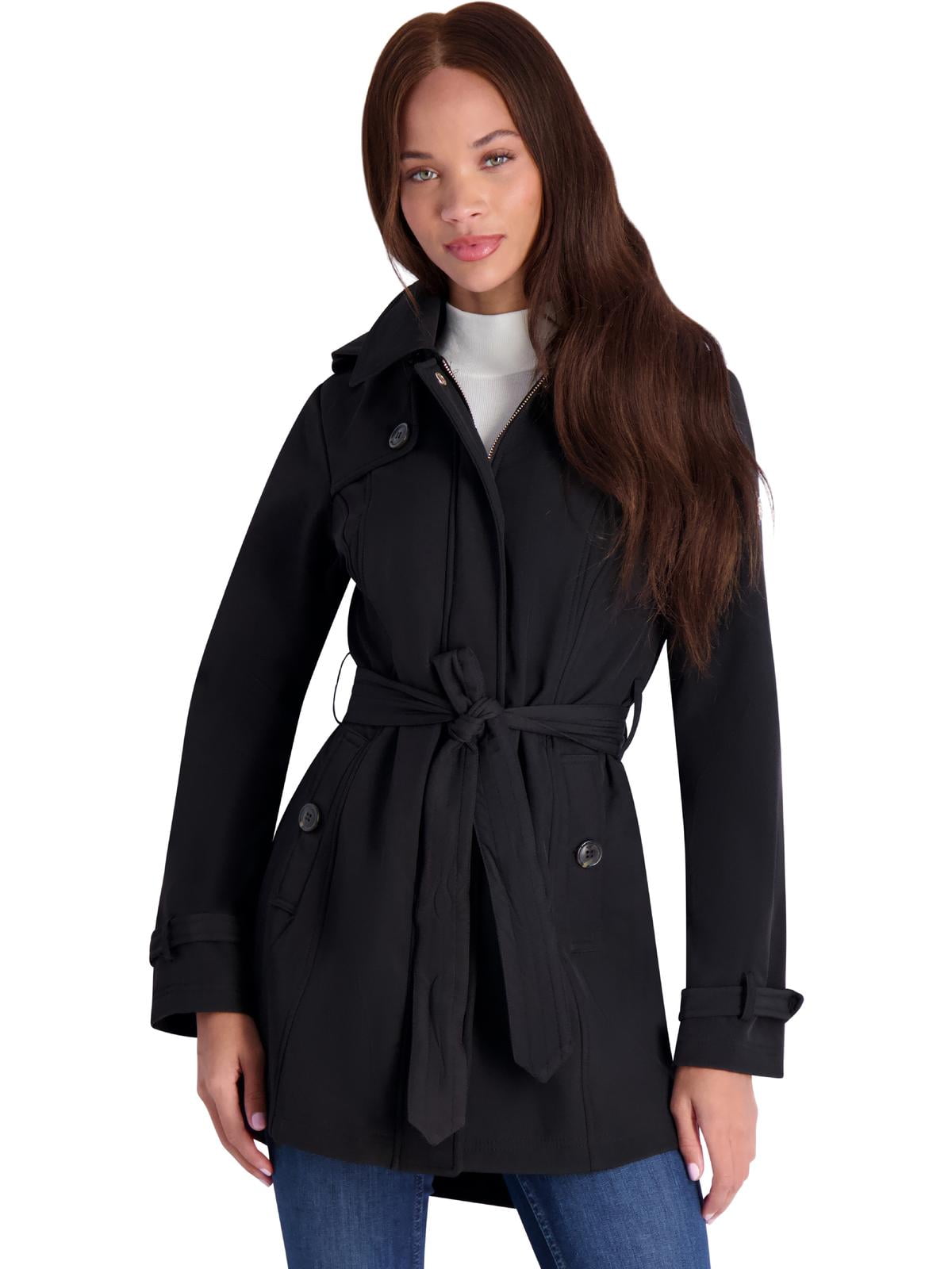 Jessica Simpson Women’s Fleece Lined Soft Shell Trench Jacket w ...