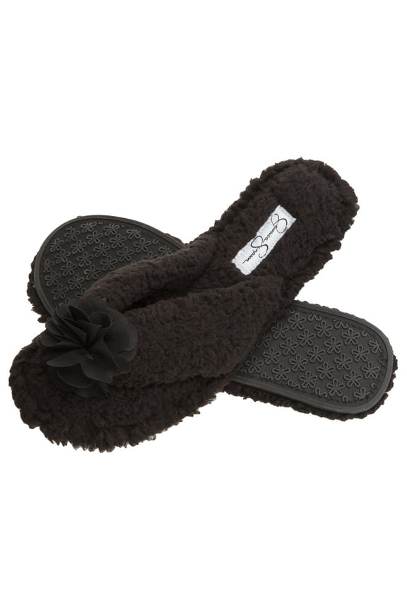 Women's Fluffy Pom Thong House Slide on Slippers with Memory Foam