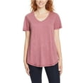 thumbnail image 1 of Jessica Simpson Women's Flutter Sleeve Tee Relaxed Fit V-Neck T-Shirt-Pink / L, 1 of 5
