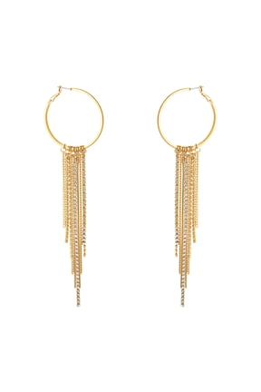 Women's Fringe Drop Hoop Earrings