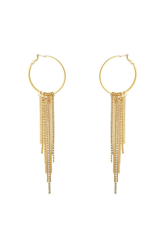 Women's Fringe Drop Hoop Earrings