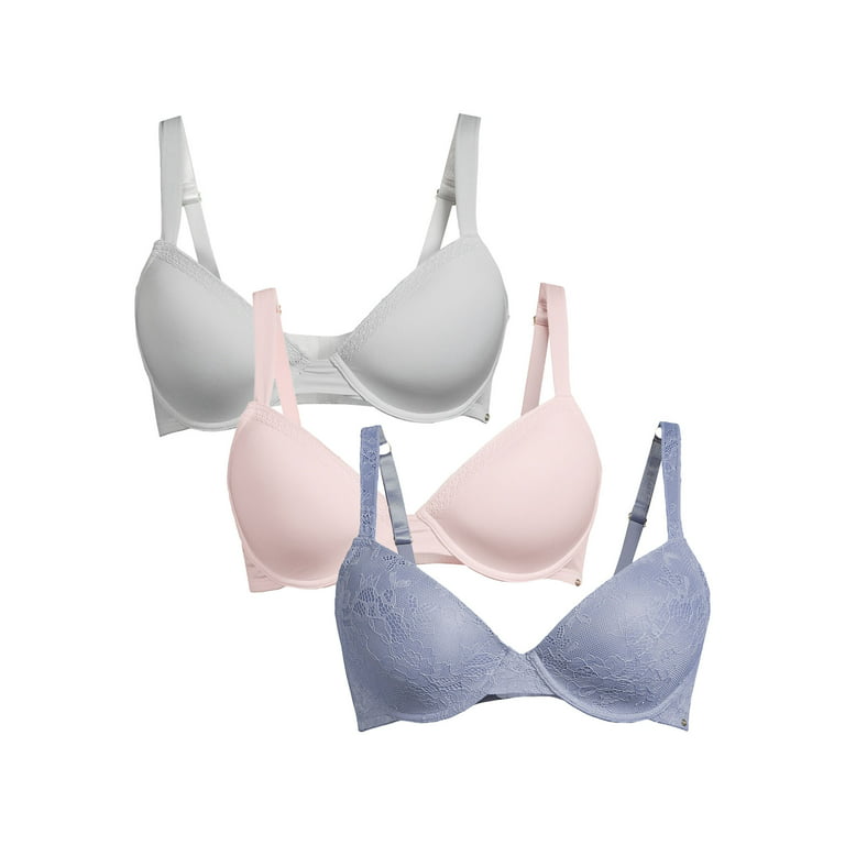 Jessica Simpson Women's Micro & Lace Wirefree Bra 3 Pack 