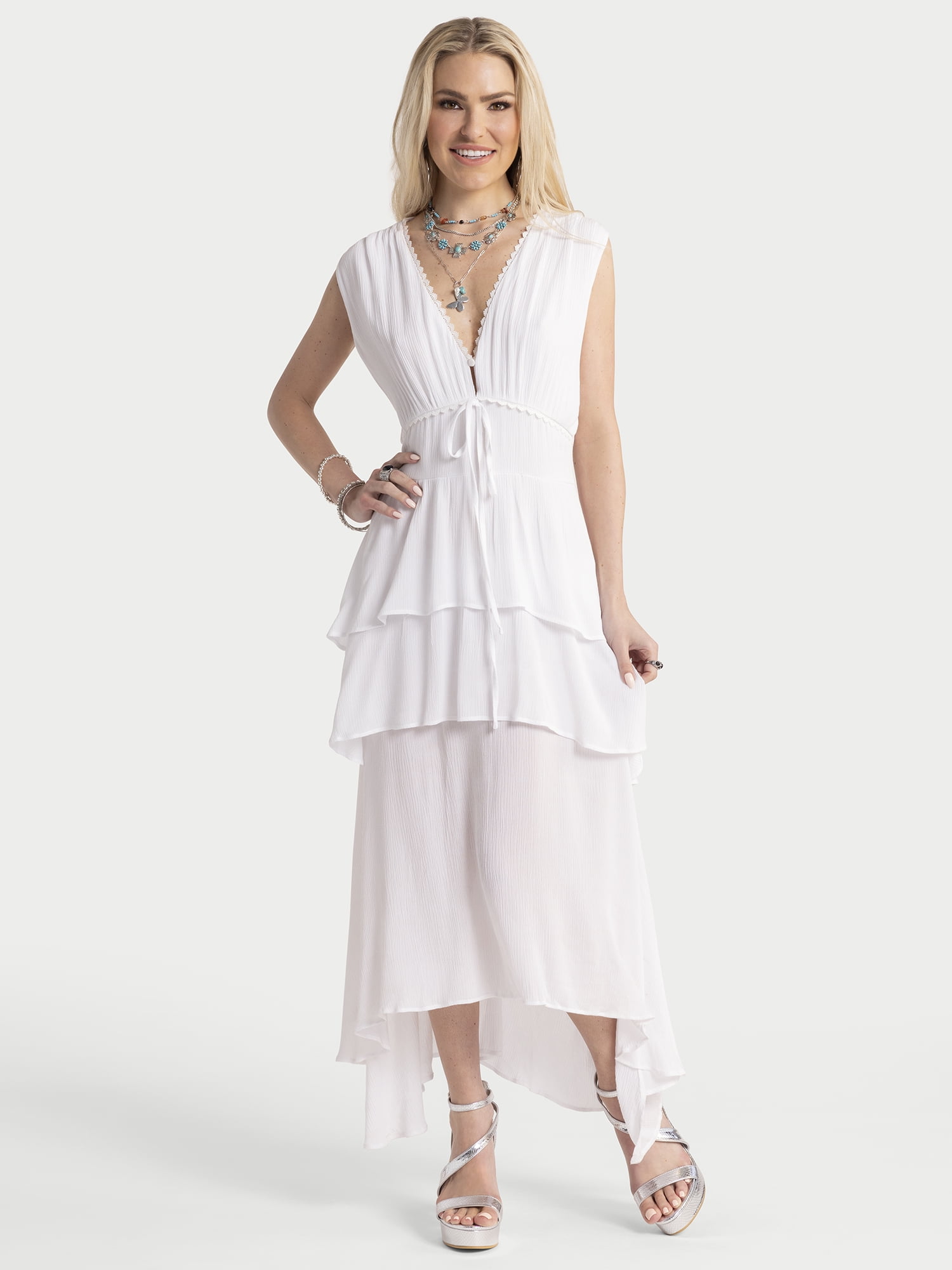 Jessica Simpson Women's Genna V Neck Dress, Sizes XS-XL Jessica Simpson Women's Genna V Neck Dress, Sizes XS-XL