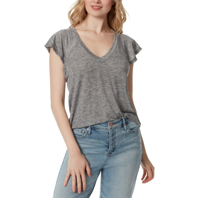 Jessica Simpson Women's Gracie Flutter Sleeve TShirt Black Size X(02)