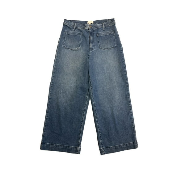 Jessica Simpson Women's High Rise Crop Wide Leg Jean (Dark Wash, 16)