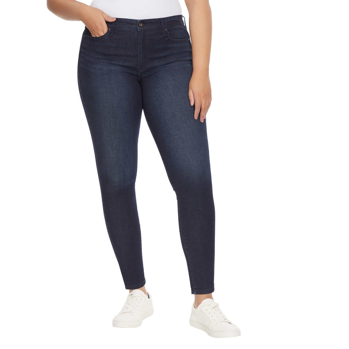 Jessica Simpson Women's High Rise Skinny Jean (Dark Blue, 12) - Walmart.com