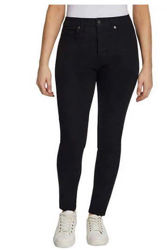 Women's High Rise Slim Tapered Leg Jeans, Black 10