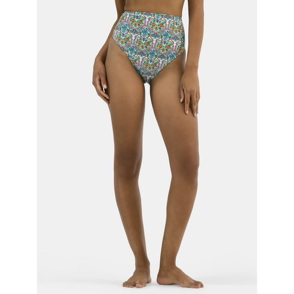 Jessica Simpson Women's Print High Waist Bikini Swim Bottoms, Sizes XS-XXL