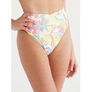 Jessica Simpson Women's High Waisted Printed Bikini Bottoms, Sizes XS-XXL