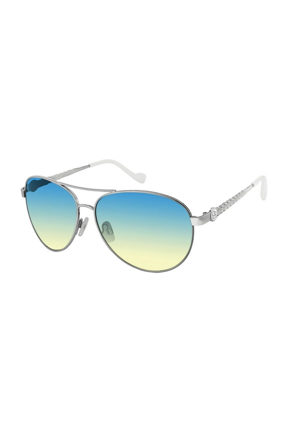Women's J5702 Stylish Metal UVA and UVB Protective Aviator Fashion Sunglasses, 61mm