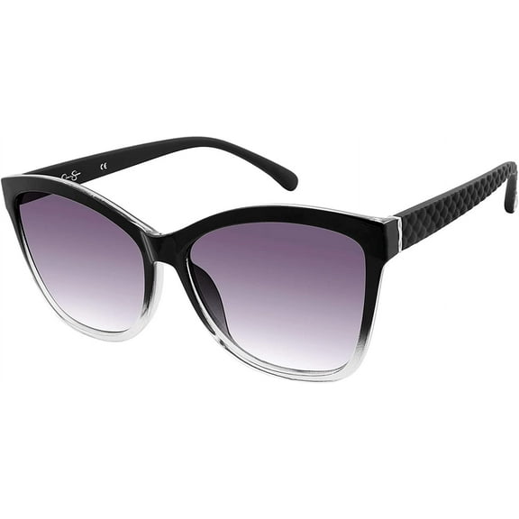 Jessica Simpson Women's J5823 Quilted UVA and UVB Protective Rectangular Fashion Sunglasses, 57.8mm