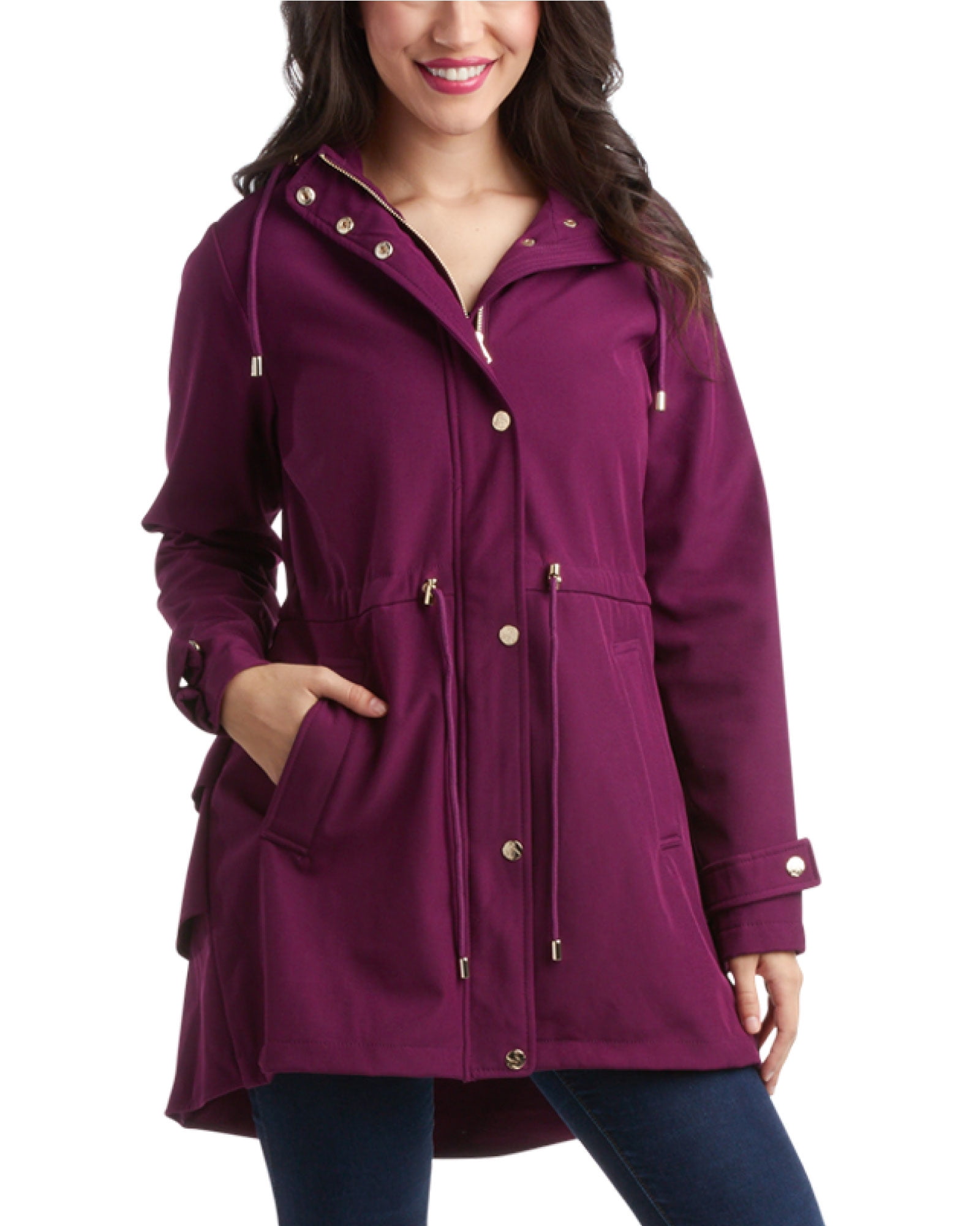 Jessica Simpson Women's Jacket - Waterproof Softshell Raincoat, Ruffle ...