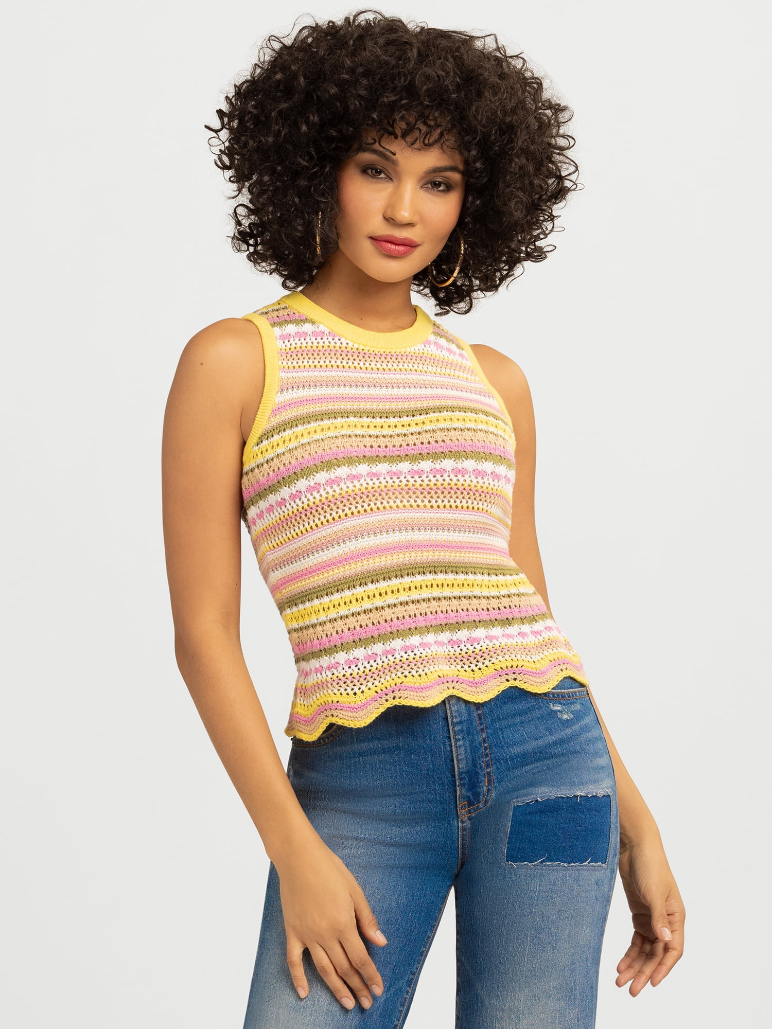 Jessica Simpson Women's and Women's Plus Kiari Cotton Sweater Tank Top, Sizes XS-4X