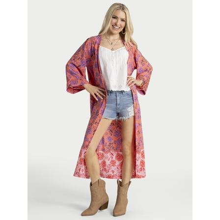 Jessica Simpson Women's Duster with Lace Insert, Sizes S-XL