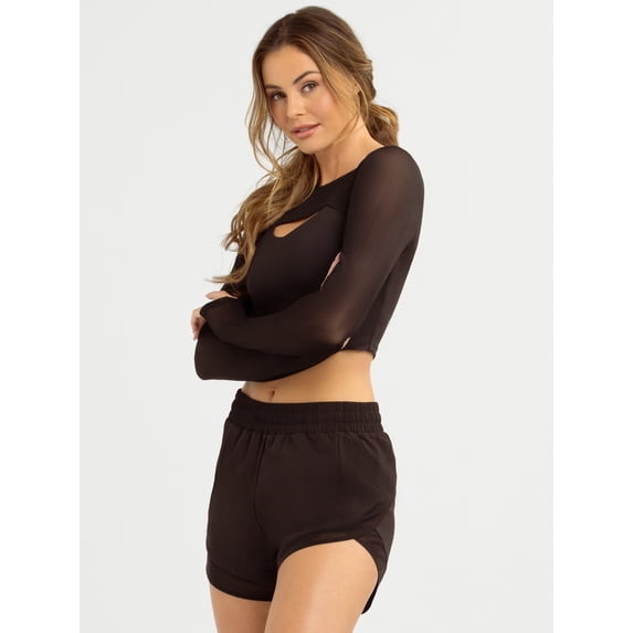 Jessica Simpson Women’s Long Sleeve Mesh Top, Sizes XS-XXXL