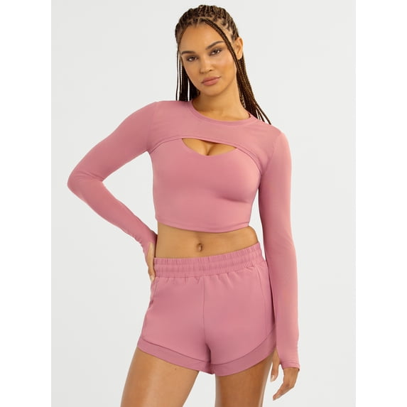 Jessica Simpson Women’s Long Sleeve Mesh Top, Sizes XS-XXXL