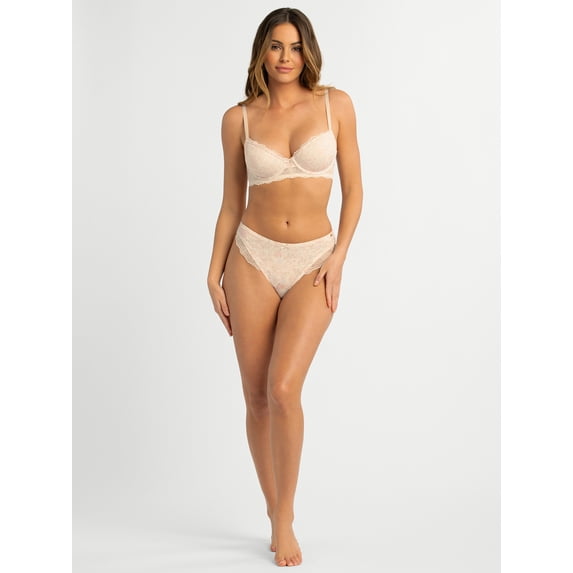 Jessica Simpson Women's Lace & Micro Demi Bra, Size 34B-40DD