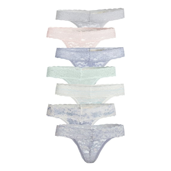Jessica Simpson Women’s Lace Thong Panties, 7-Pack