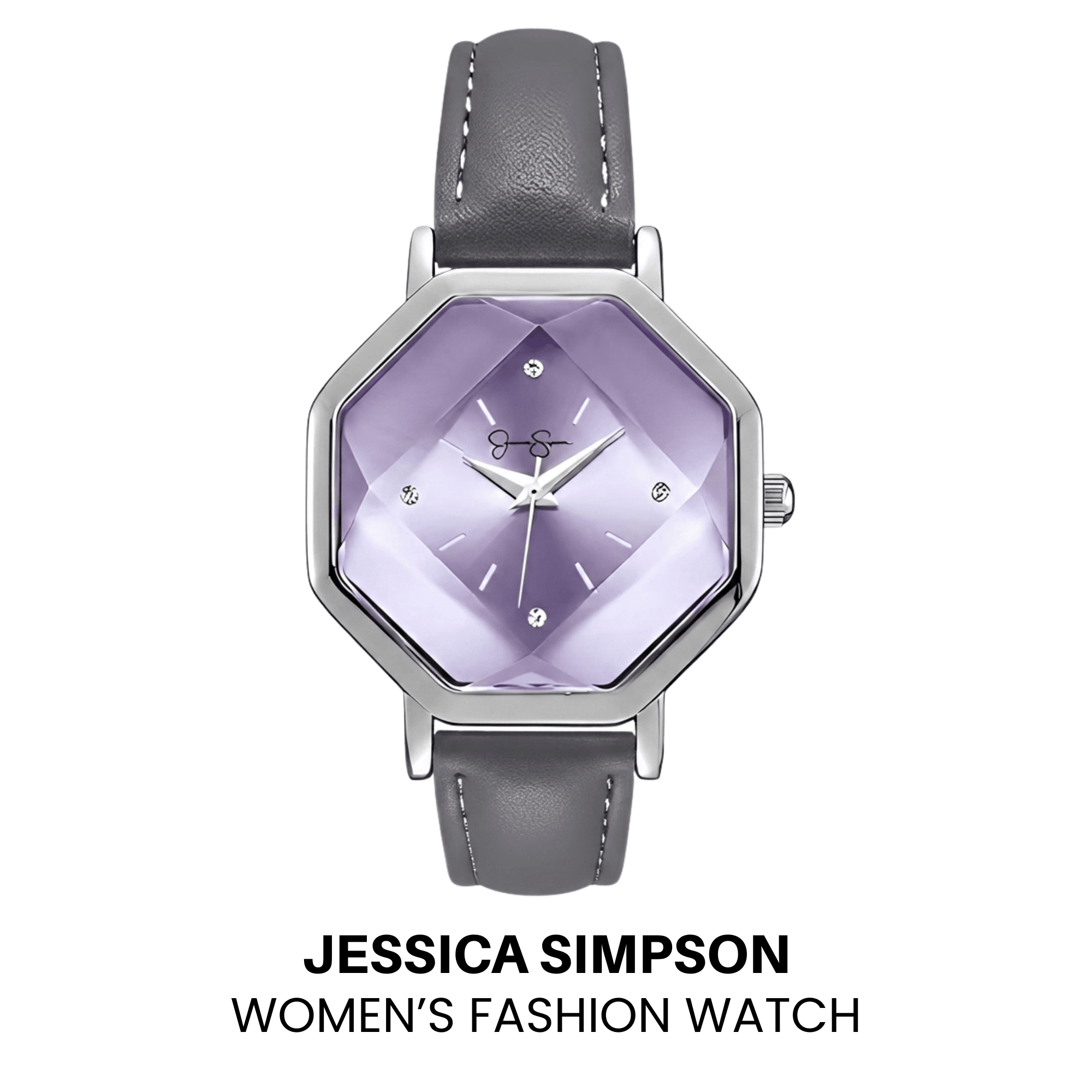 Women’s Fashion Leather Watch – Octagon Dial, Silver Case, Quartz Movement, Elegant Minimalist Dress Watch for Women, Gift for Her