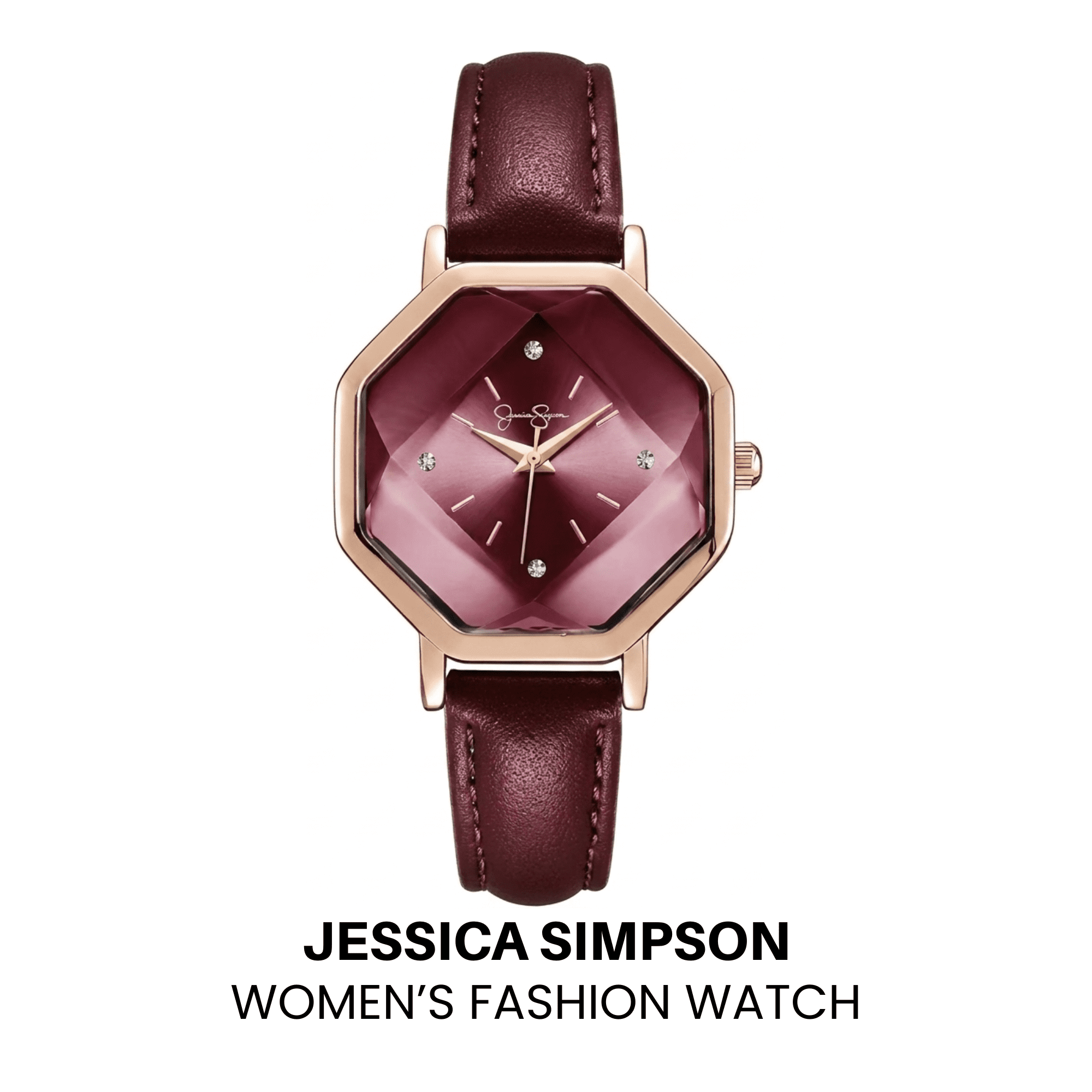 Women’s Fashion Leather Watch – Octagon Dial, Rose Gold Case, Quartz Movement, Elegant Minimalist Dress Watch for Women, Gift for Her