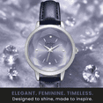 thumbnail image 1 of Jessica Simpson Women’s Blue Watch – Leather Band Dress Watch with Faceted Crystal Dial, Quartz Movement, Elegant Fashion Wristwatch for Women, 1 of 6