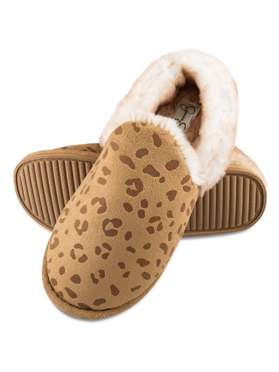 Women's Leopard Embossed Slip-On Plush Slipper