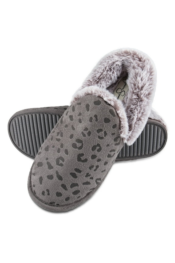 Women's Leopard Embossed Slip-On Plush Slipper