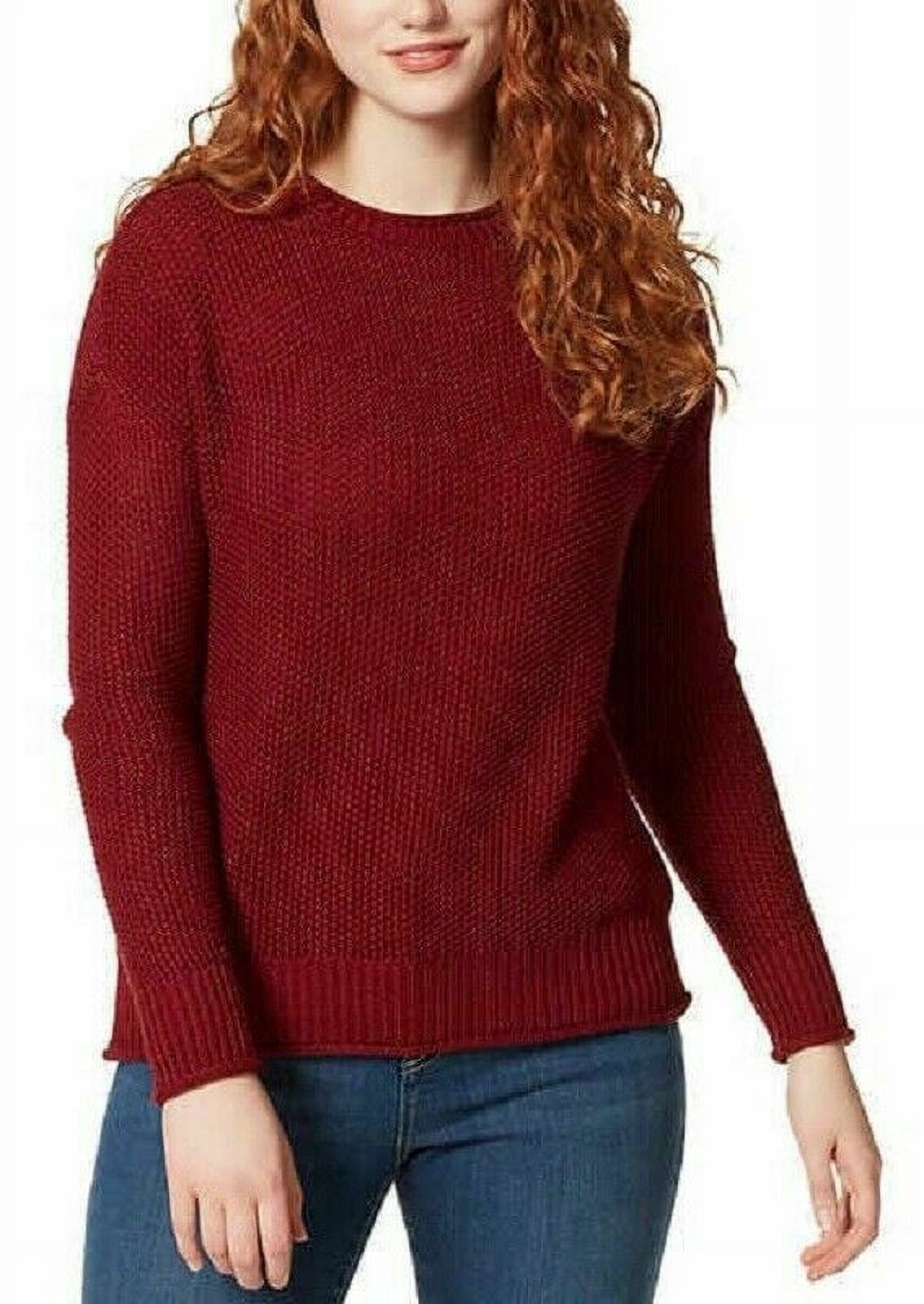 Jessica Simpson Women's Long Sleeve Roll Neck Sweater, Pomegranate Medium