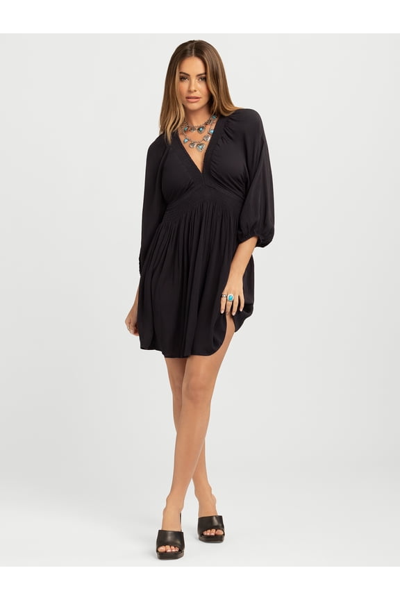 Women's Luella Smocked V-Neck Mini Dress, Sizes XS-XL