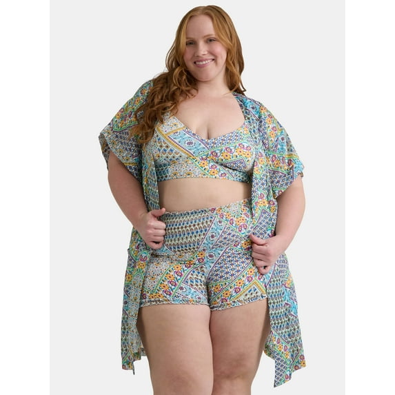 Jessica Simpson Women's Lurex Kimono Robe Swim Coverup, Sizes XS-XXL